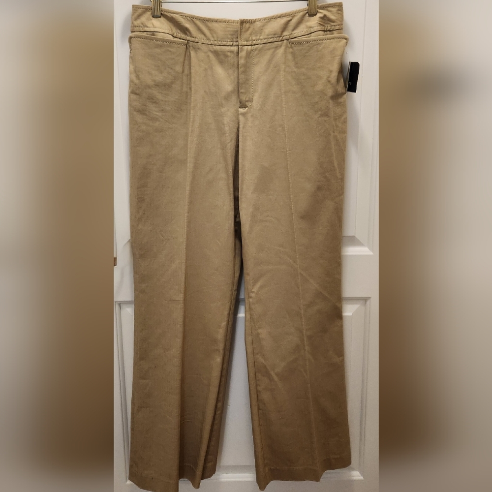 Liz Claiborne Audra Dress Pants Beige/Tan with Pin Size 14 NWT